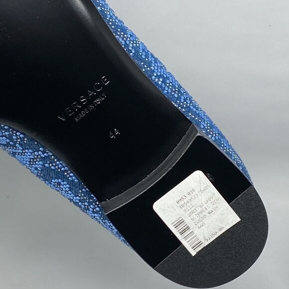 Versace Crystal Embellished Smocking Loafers size 44/us size 11 main image 14